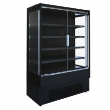 Vitrine murale  froid positlf ventilé noire 2 portes battantes 1300 mm
