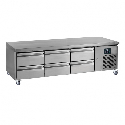 Soubassement réfrigéré 3 x 2 tiroirs, 255 L