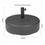 Pied de parasol en plastique noir 40 L