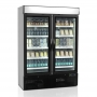 Vitrine noire vitrée positive 1079 L 2 portes