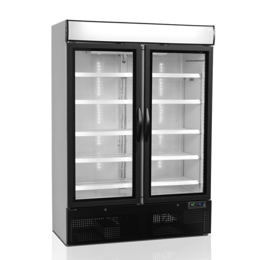 Vitrine noire vitrée positive 1079 L 2 portes