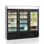 Vitrine positive noire 1657 L 3 portes vitrées