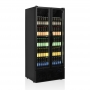Vitrine positive vitrée noire 2 portes 535 L