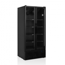 Vitrine positive vitrée noire 2 portes 535 L