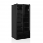 Vitrine positive vitrée noire 2 portes 535 L