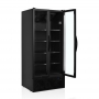 Vitrine positive vitrée noire 2 portes 535 L