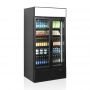 Vitrine noire vitrée 2 portes cadre alu 524 L