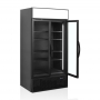 Vitrine noire vitrée 2 portes cadre alu 524 L