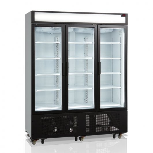 Vitrine positive noire 825 L 3 portes cadre aluminium