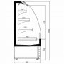 Vitrine réfrigérée noire L. 1000 mm