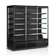 Vitrine murale noire 3 portes battantes 1147 L