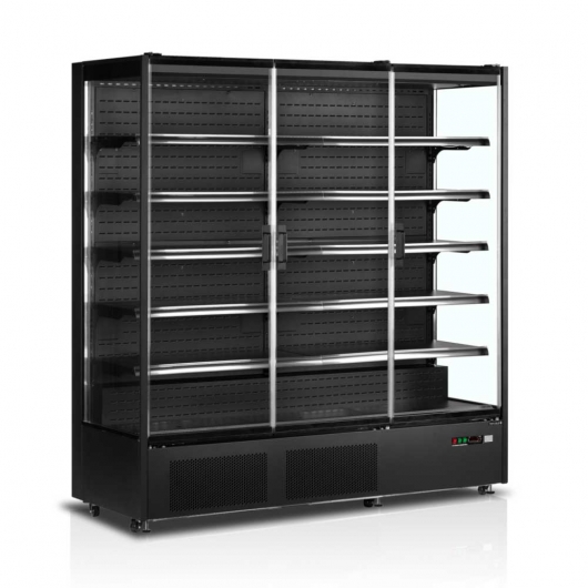 Vitrine murale noire 3 portes battantes 1147 L
