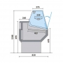 Vitrine droite froid ventilé avec réserve 1040 x 820 mm
