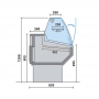 Vitrine bombée froid ventilé avec réserve 1040 x 820 mm