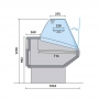 Vitrine droite froid statique avec réserve 1040 x 1054 mm