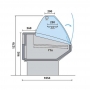 Vitrine bombée froid ventilé avec réserve 2500 x 1054 mm