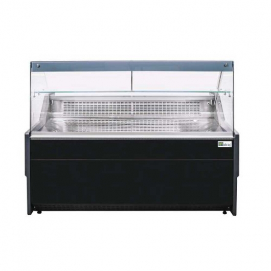 Vitrine droite ventilée avec réserve 2 portes 490 L noire