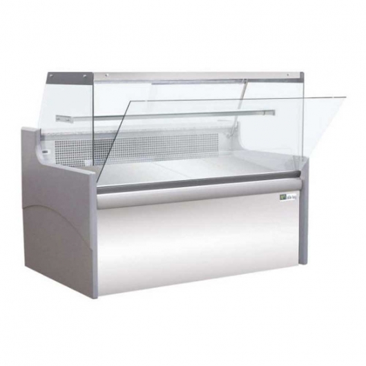 Vitrine droite ventilée avec réserve 2 portes 490 L grise