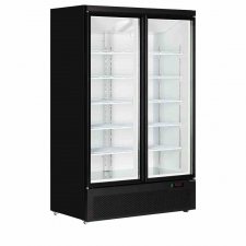 Vitrine positive 2 portes vitrées intérieur blanc 809 L