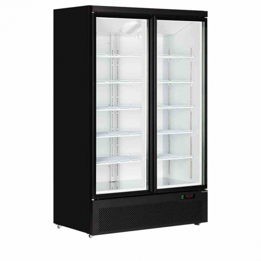 Vitrine positive 2 portes vitrées intérieur blanc 809 L