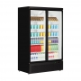 Vitrine positive 2 portes vitrées intérieur blanc 809 L