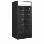 Vitrine réfrigérée noire 2 portes avec caisson 535 L