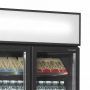 Vitrine réfrigérée noire 2 portes avec caisson 535 L