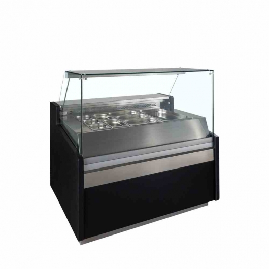 Vitrine réfrigérée structure Gastronorm noire L. 1265 mm