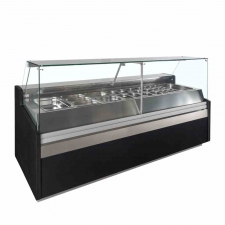 Vitrine réfrigérée structure Gastronorm noire L. 2465 mm