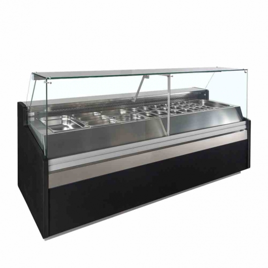 Vitrine réfrigérée structure Gastronorm noire L. 2465 mm