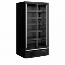 Vitrine réfrigérée pour supermarché noire 2 portes 472 L