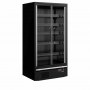 Vitrine réfrigérée pour supermarché noire 2 portes 472 L