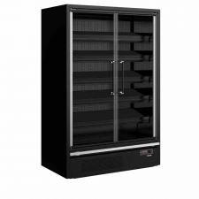 Vitrine réfrigérée pour supermarché noire 2 portes 629 L