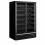 Vitrine réfrigérée pour supermarché noire 2 portes 629 L