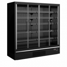 Vitrine réfrigérée pour supermarché noire 4 portes 943 L
