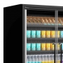 Vitrine réfrigérée pour supermarché noire 4 portes 943 L