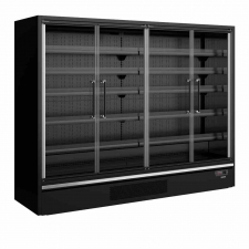 Vitrine réfrigérée pour supermarché noire 4 portes 1258 L
