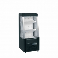 Vitrine réfrigérée ouverte basse en noir 2 tablettes 161 L