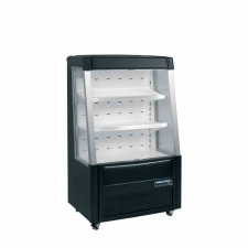Vitrine réfrigérée ouverte basse en noir 2 tablettes 242 L