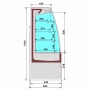 Meuble semi-mural réfrigéré libre-service ouvert avec rideau BLACK L. 1310 mm expo 436 mm