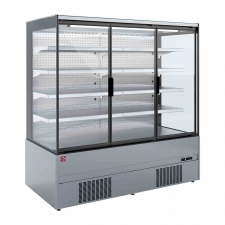 Meuble mural réfrigéré libre-service 4 portes battantes INOX L. 2500 mm expo 584 mm