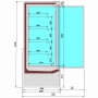 Meuble mural réfrigéré joues vitrée libre-service portes battantes noir L. 2600 mm