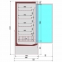 Meuble mural congélation joues vitrée libre-service portes battantes noir L. 1550 mm
