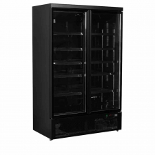 Vitrine positive 2 portes vitrées noire 809 L