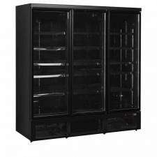 Vitrine positive 3 portes vitrées noire 1264 L