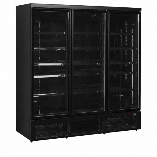 Vitrine positive 3 portes vitrées noire 1264 L