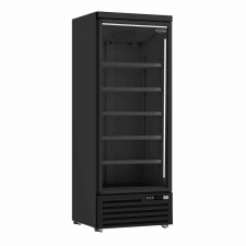 Vitrine murale positive 1 porte en verre noire 600 L