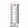 Vitrine murale positive 1 porte en verre noire 600 L