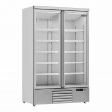 Vitrine murale positive 2 porte en verre blanche 1000 L
