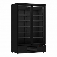Vitrine murale positive 2 porte en verre noire 1000 L